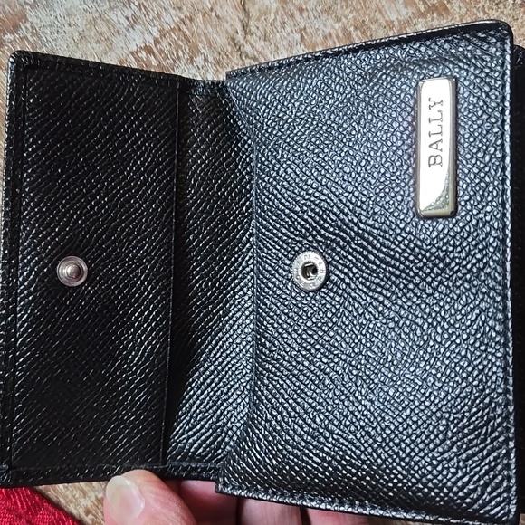 BALLY Authentic Black Leather Key/Card Cash Holder NWOT UNISEX - Picture 5 of 12